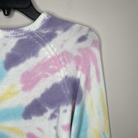 DESIGN 365 Sweater Women XS Tie-Dye Pullover NEW Pink Purple Yellow Cotton Blend - Picture 5 of 8